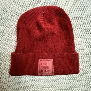 Love Your Melon Cuffed Beanie Hat Unisex Adult Red Made in USA One Size